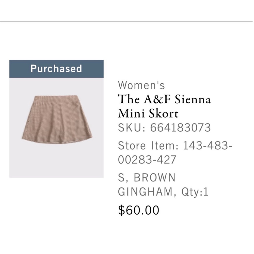Abercrombie & Fitch Brown Checkered Skirt